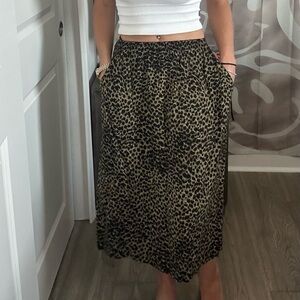 Leopard Print Midi Skirt